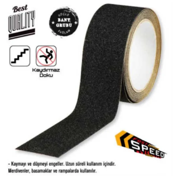 Siyah Merdiven Kaydırmaz Bant 50mmx15 metre Renk Siyah - Görsel 2